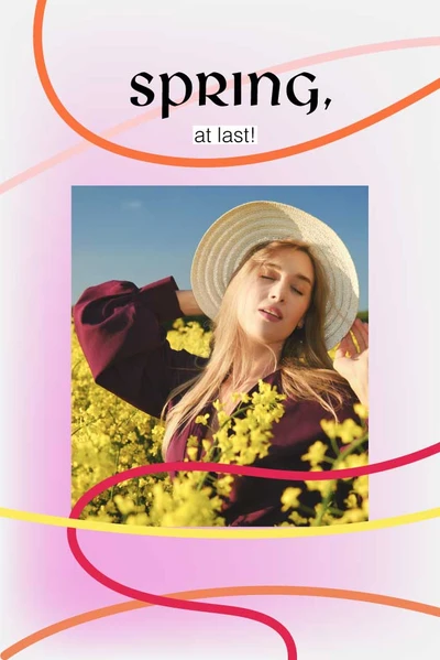 Template Sunny Spring Celebration Poster with Yellow Touches