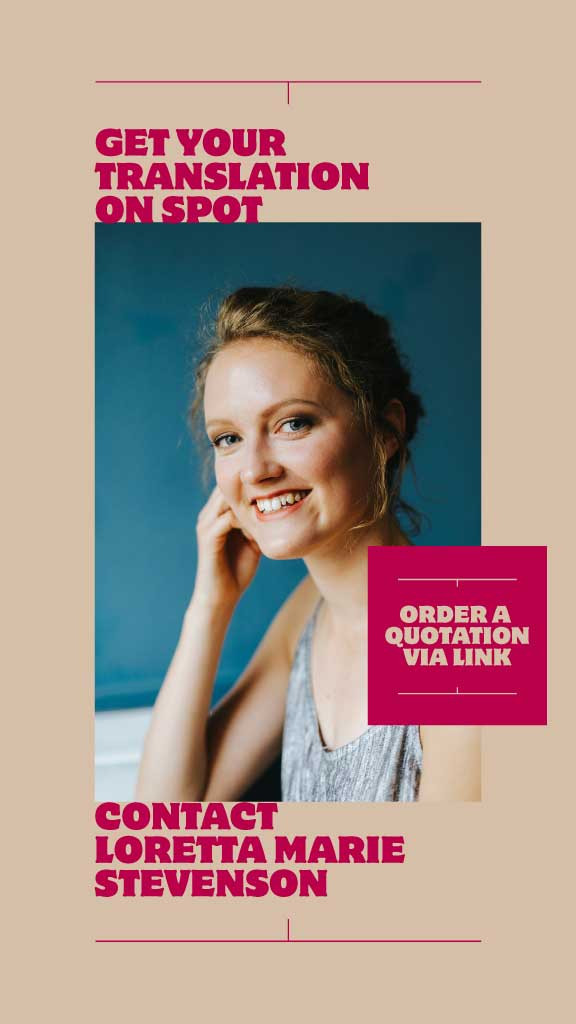 Template Elegant Pink and Blue Translation Service Ad