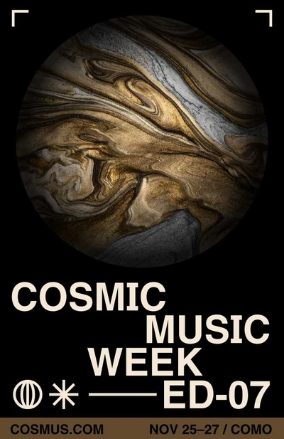Template Cosmic Music Week Event Dark Poster Design