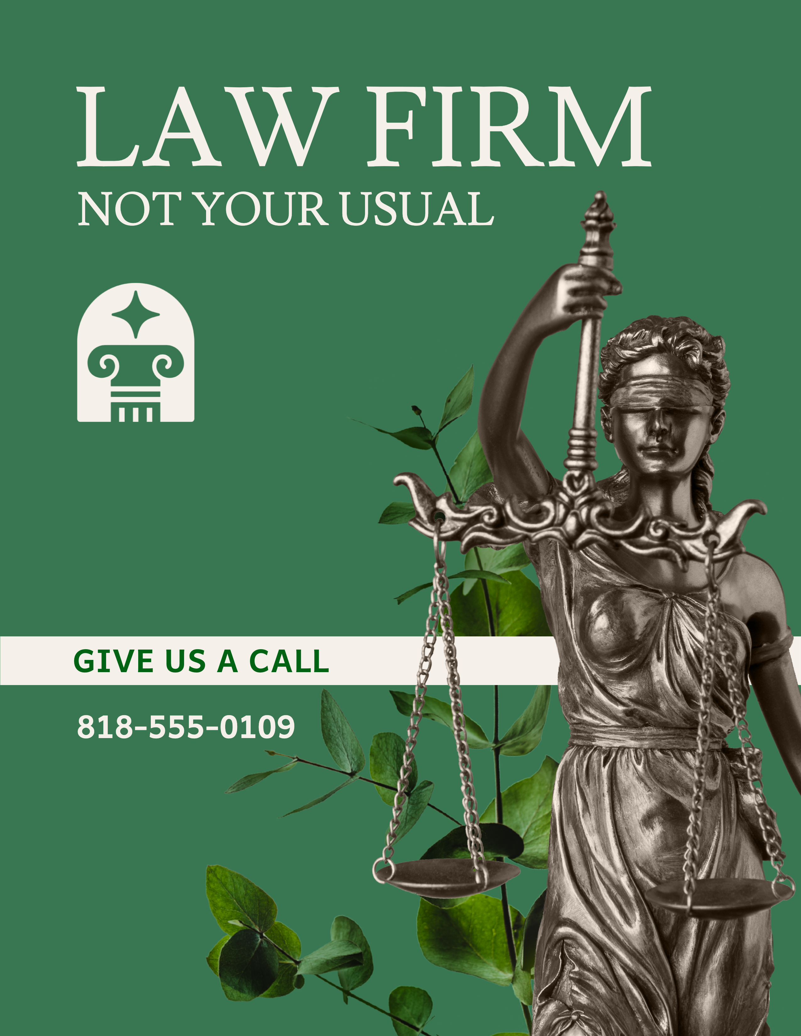 Elegant Green Law Firm Poster Design