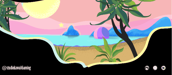 Template Serene Beach Sunset Post Template in Pink