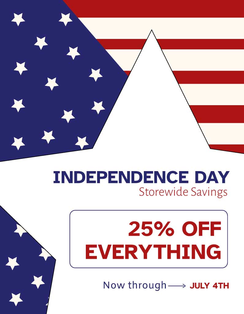 Red White Blue Independence Day Sale Poster