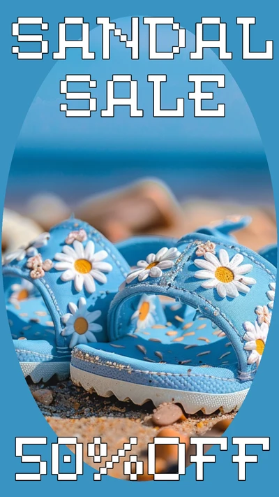 Blue Summer Sandal Sale Instagram Story