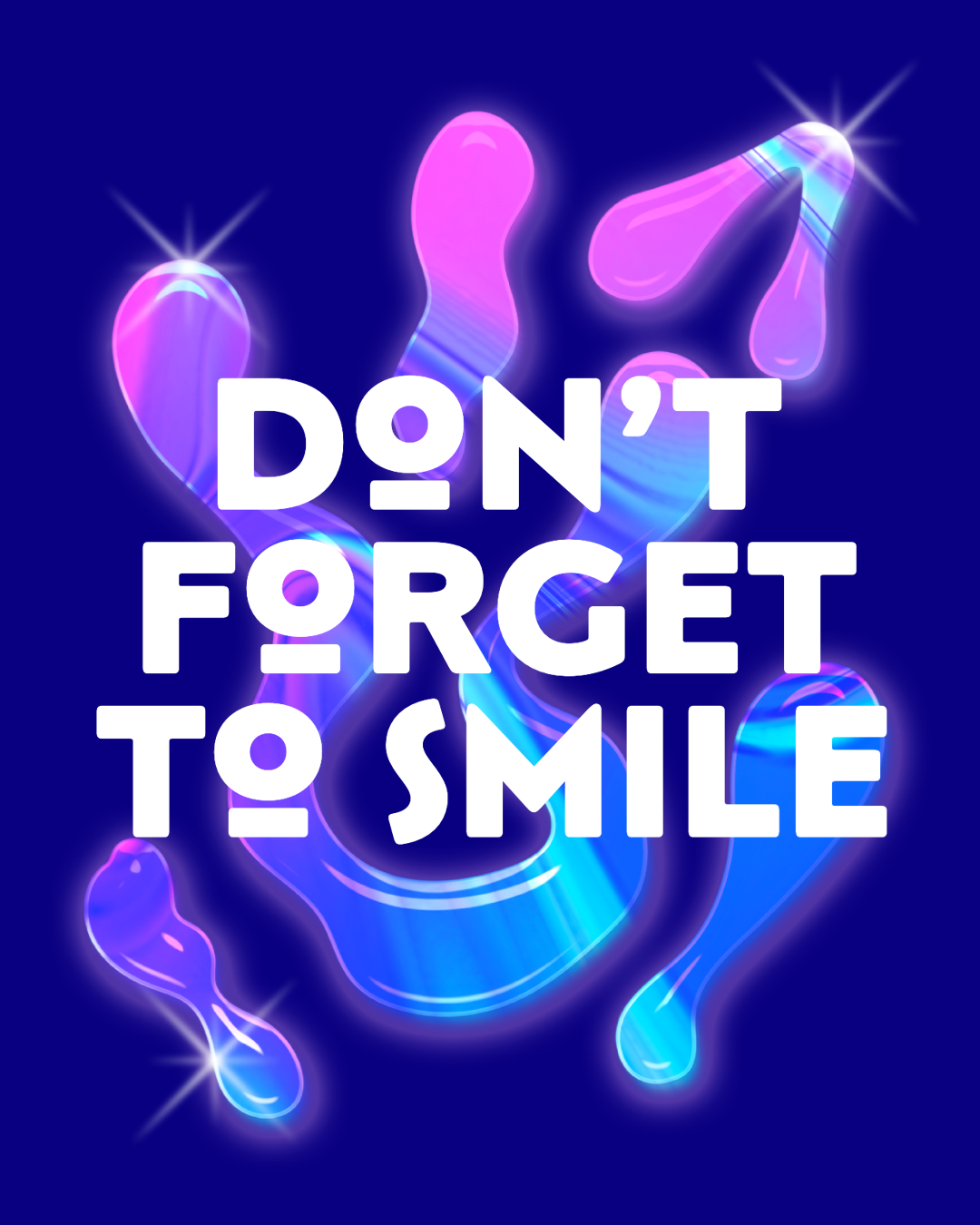 Vibrant Blue Neon Reminder Poster Design