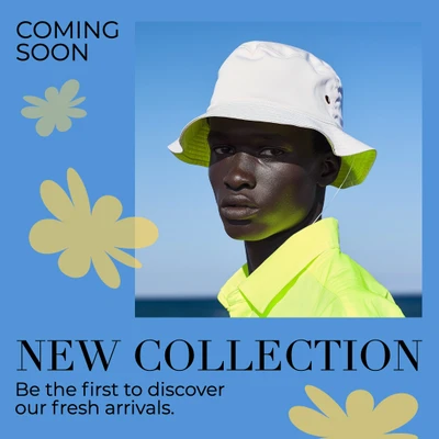 Template Vibrant Blue Instagram-Square New Collection Post