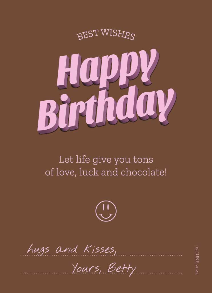 Charming Pink and Brown Birthday Poster Design