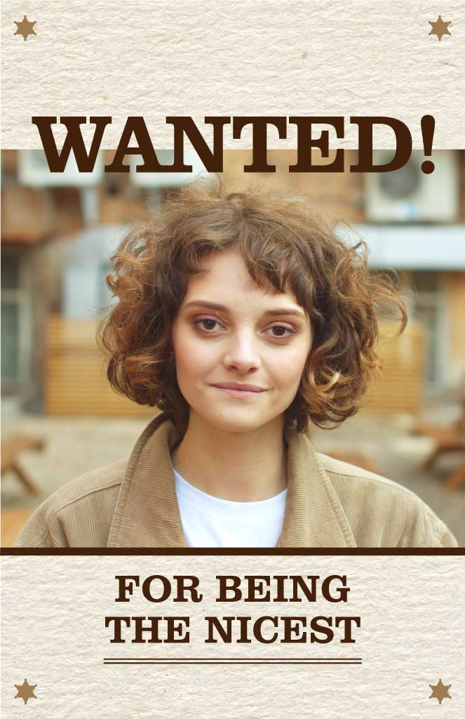 Charming Beige Wanted Poster Template Design