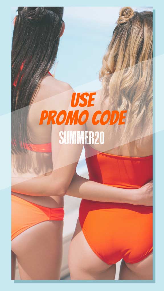 Sunny Orange Beachwear Sale Poster Design