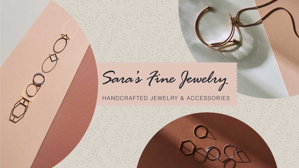 Elegant Jewelry Ad with Soft Peach Tones