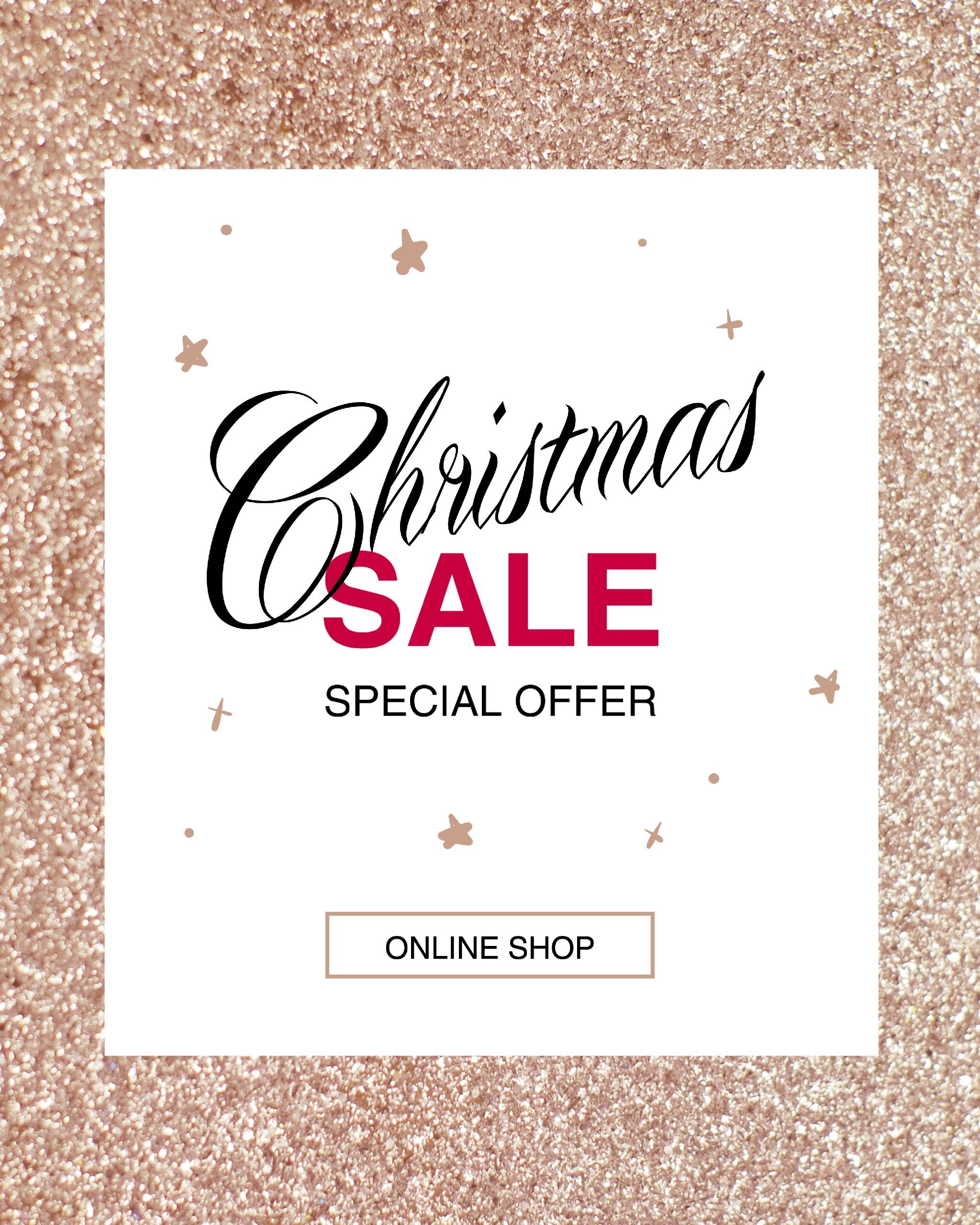 Sparkling Gold Christmas Sale Poster Design