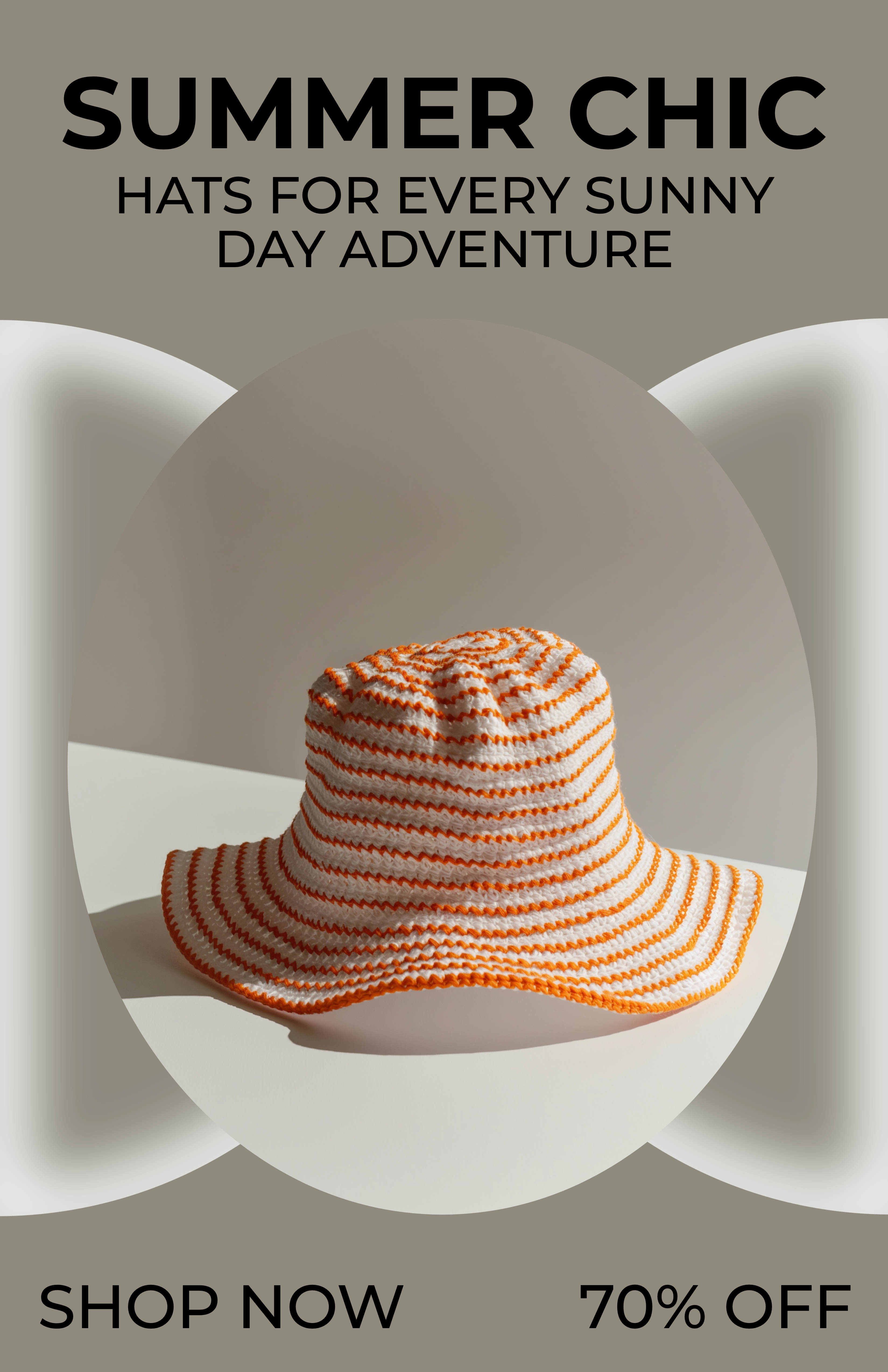 Template Trendy Summer Poster Featuring Vibrant Hat