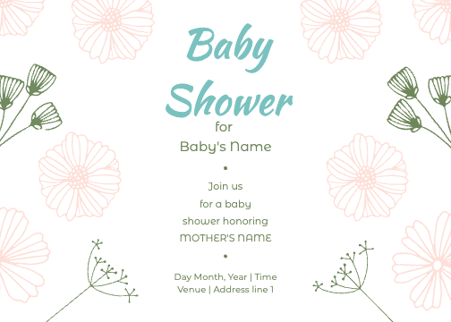 Chic Mint Green Baby Shower Invitation Poster