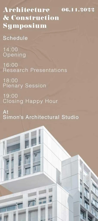 Elegant Beige Architecture Symposium Poster