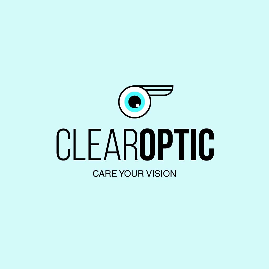 Sleek Aqua Blue Optician Ad Template