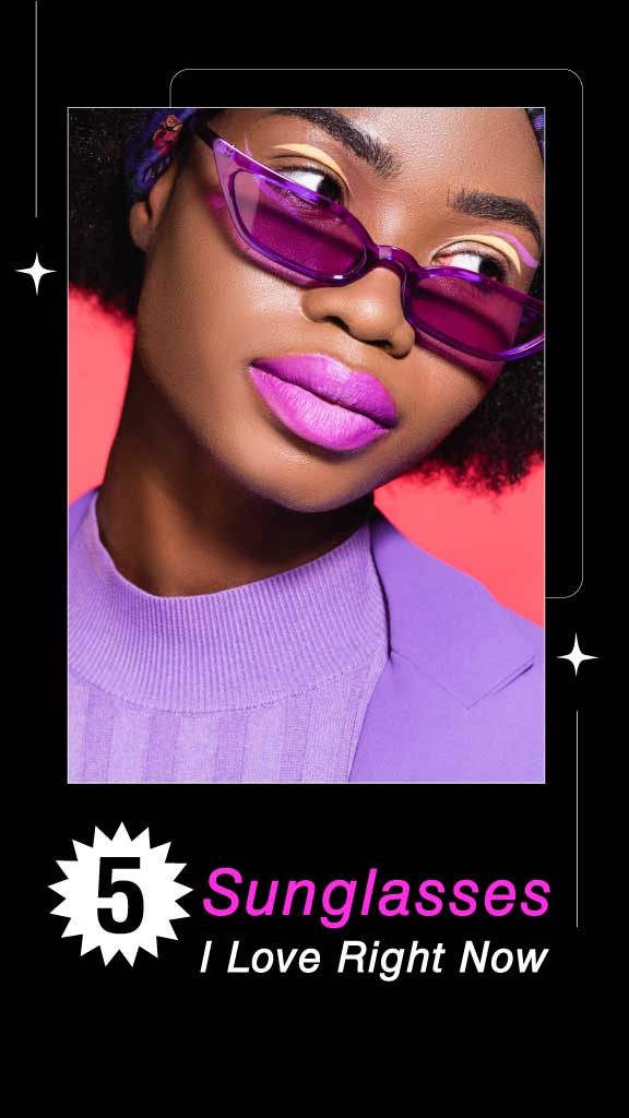 Vibrant Purple Fashion Sunglasses Ad Design