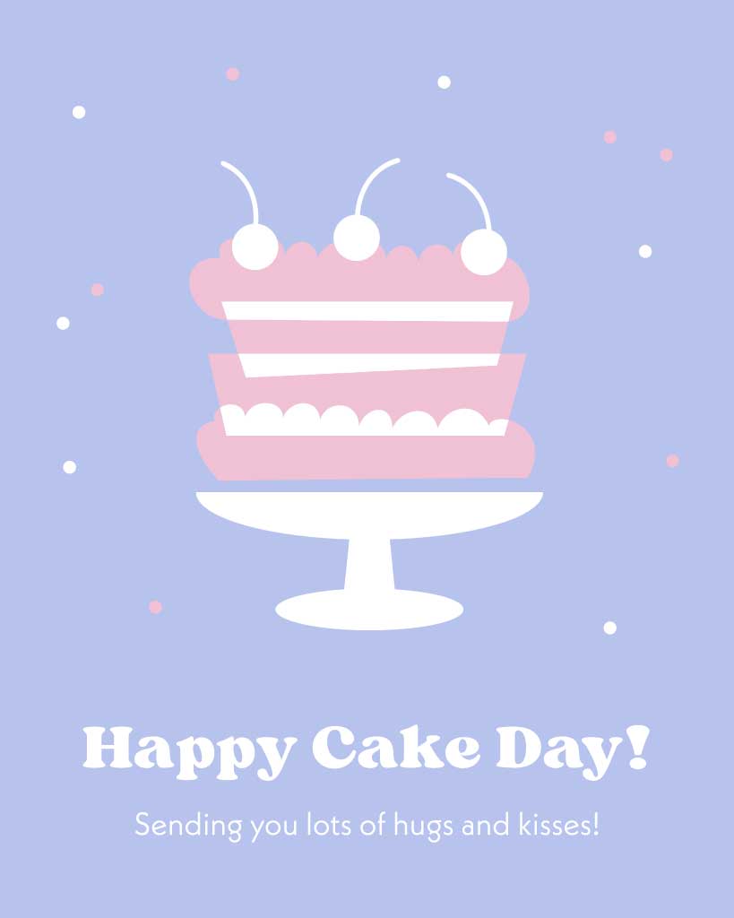 Cheerful Happy Cake Day Post in Pink and Lavender