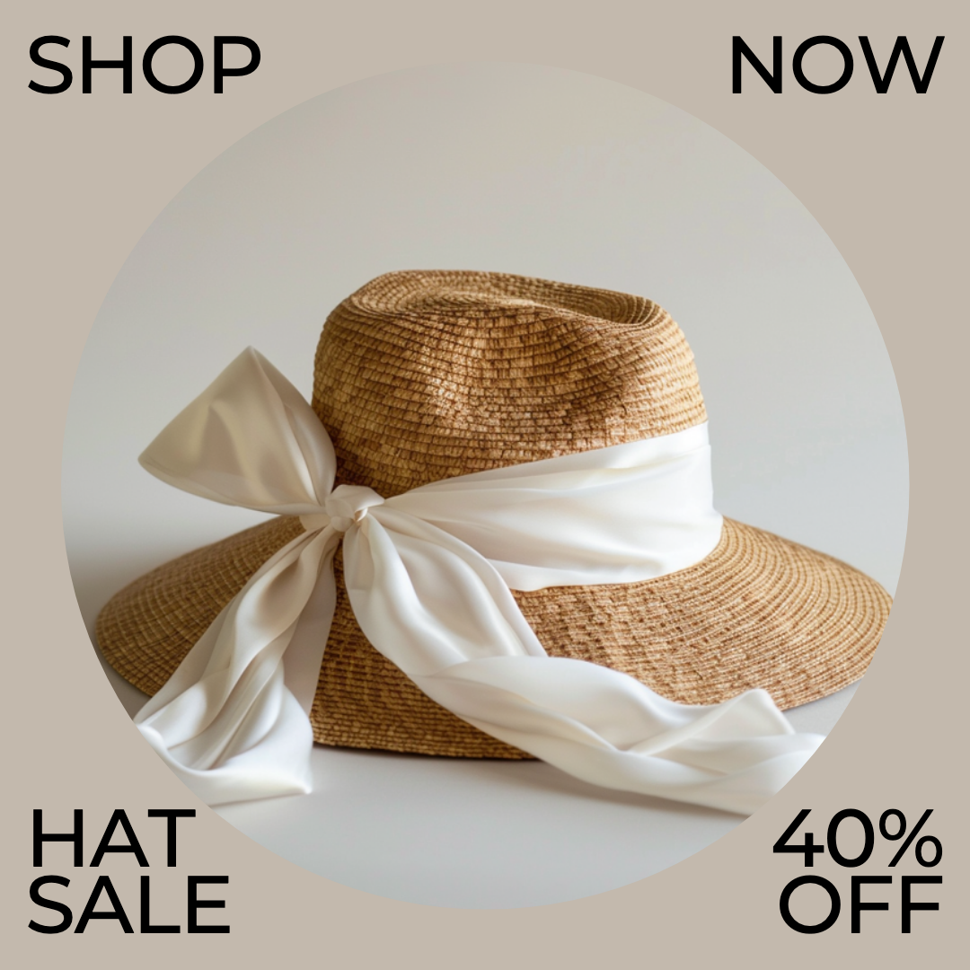Template Chic Beige Instagram-Square Hat Sale Ad