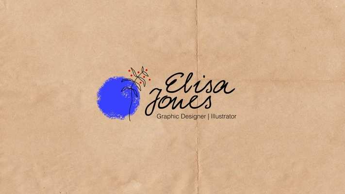Template Elegant Blue Personal Brand Postcard Design