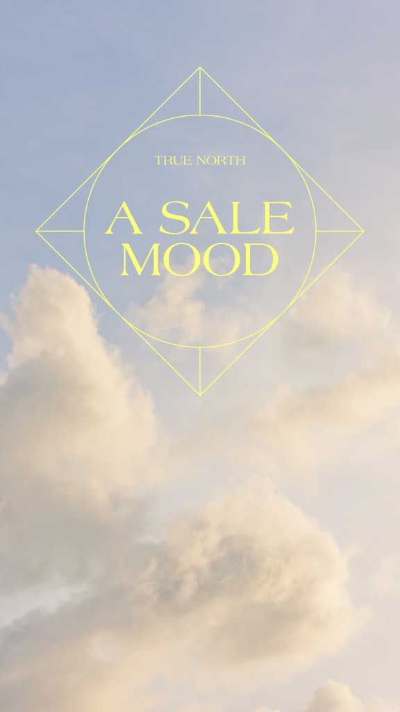 Sky Blue Sale Ad Poster with Cloudy Ambiance