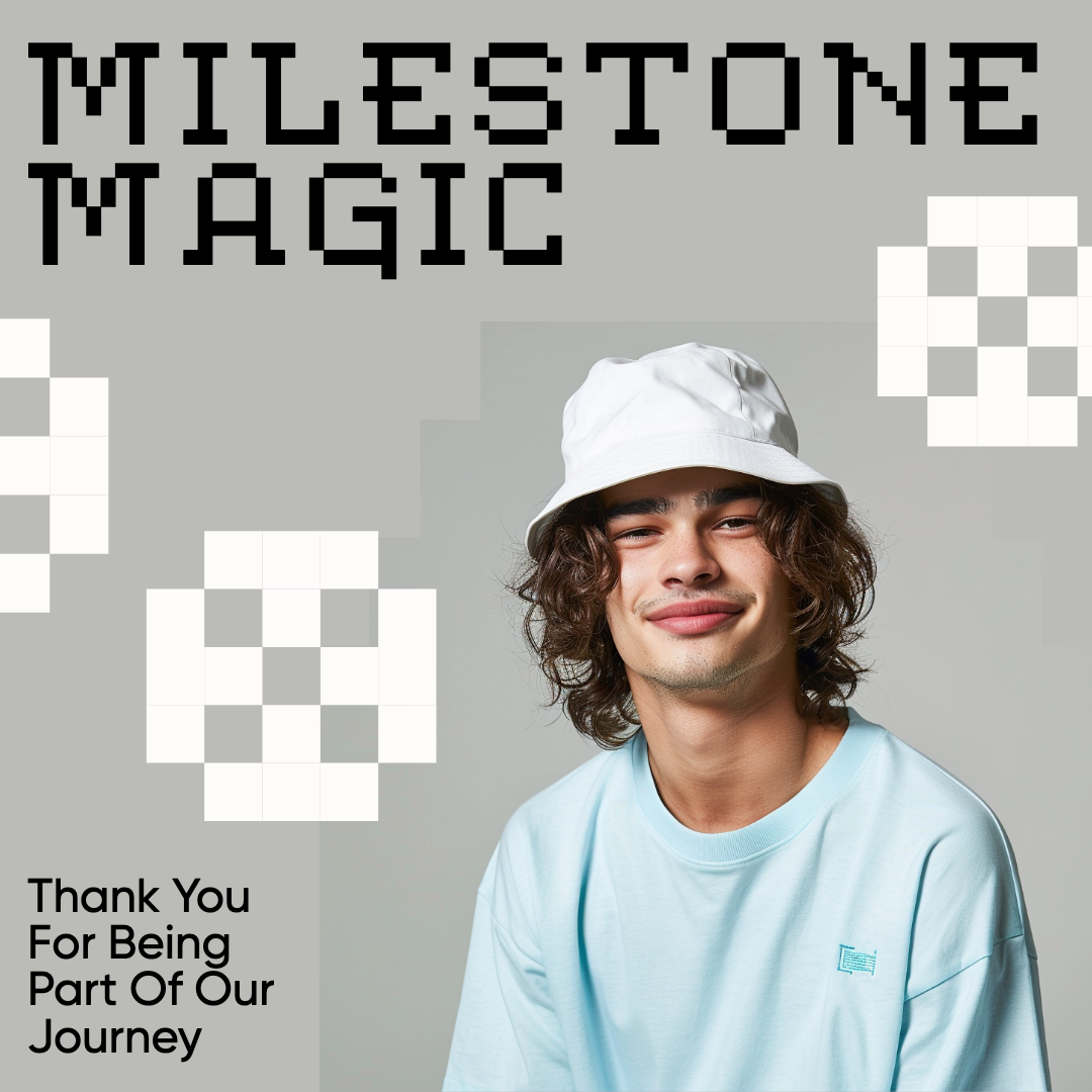 Template Milestone Magic Instagram Square Post in Gray