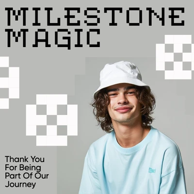Template Milestone Magic Instagram Square Post in Gray