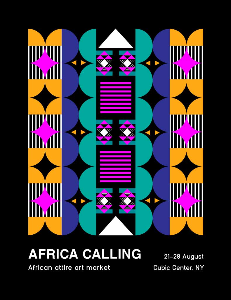 Colorful African Market Poster Design Template