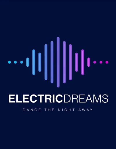 Template Electric Dreams Blue and Purple Party Poster
