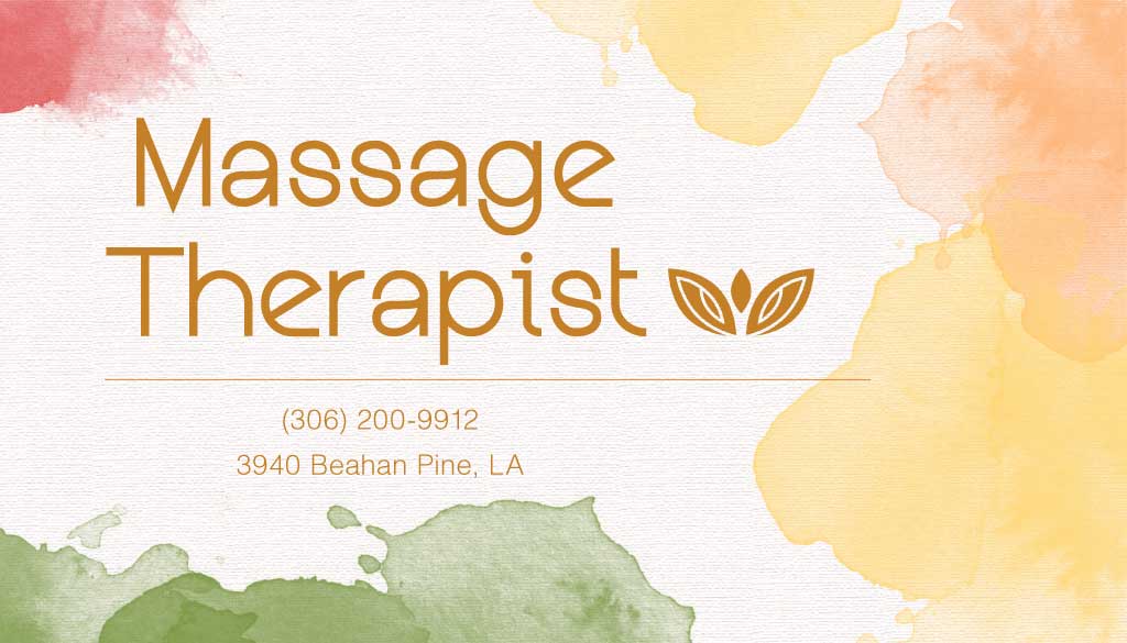 Serene Yellow Green Massage Therapist Ad