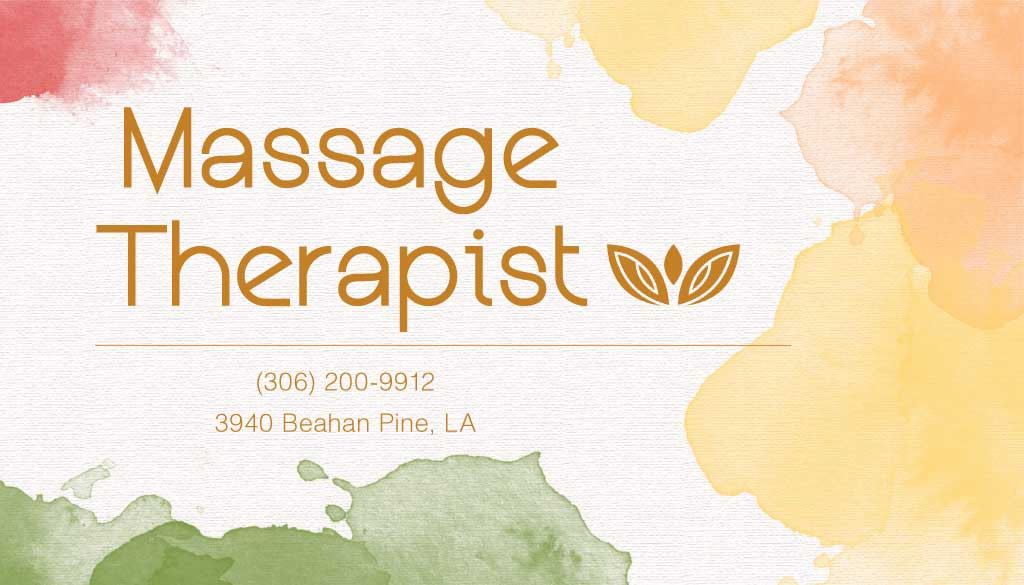 Template Serene Yellow Green Massage Therapist Ad
