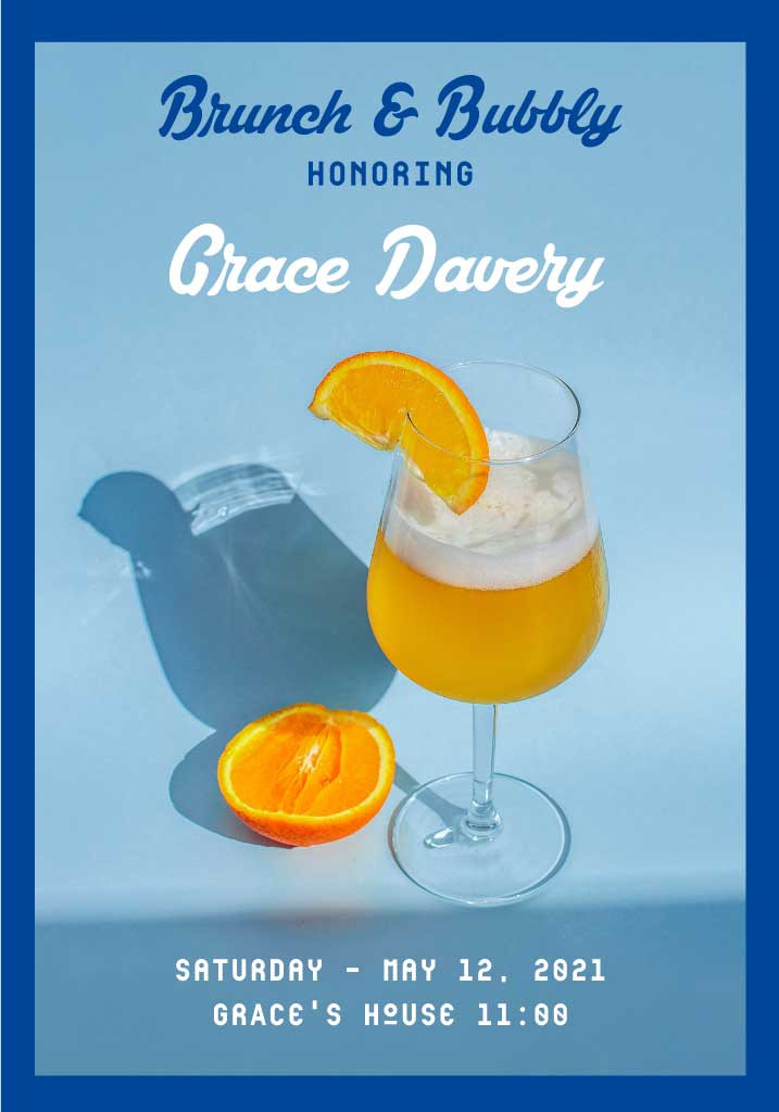 Template Elegant Sky Blue Brunch Invitation Poster