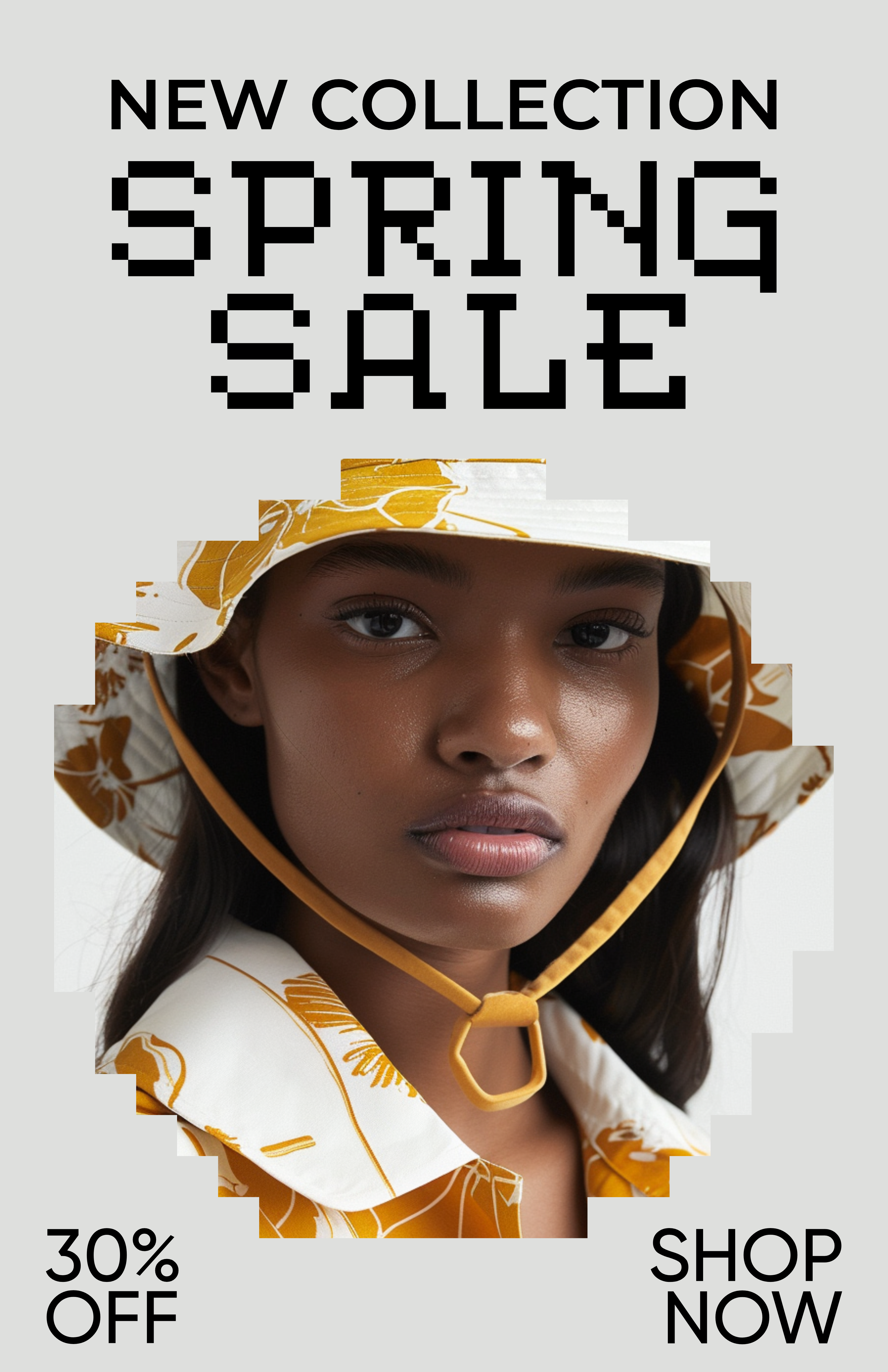 Template Modern Gray Spring Sale Poster Design