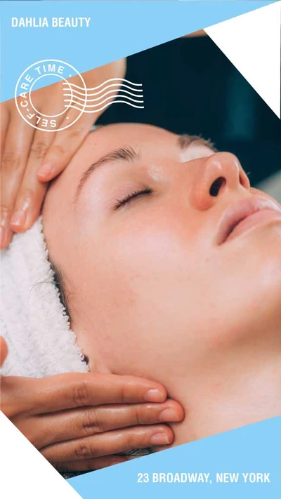 Template Soothing Sky Blue Spa Advertisement Post