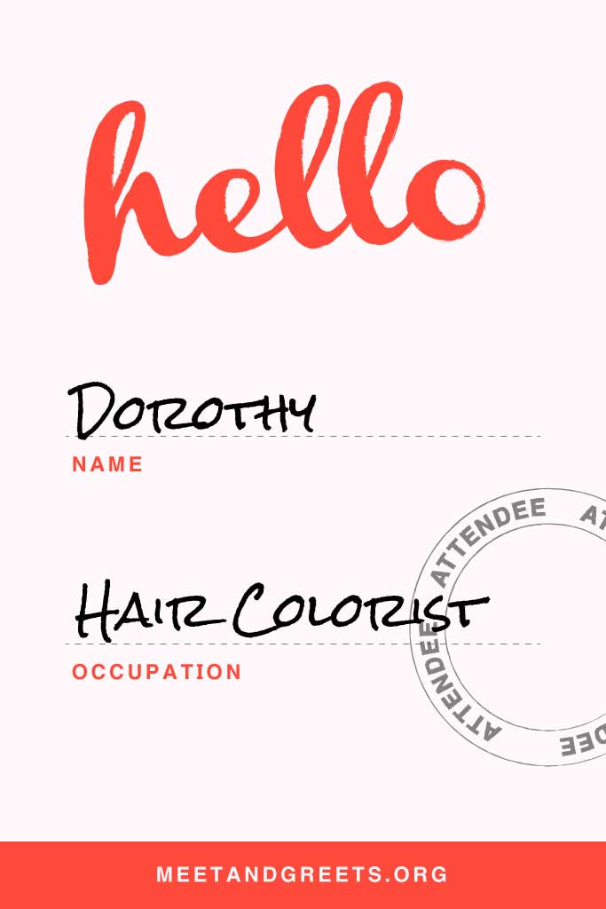 Template Bold Red Networking Event Name Tag Design