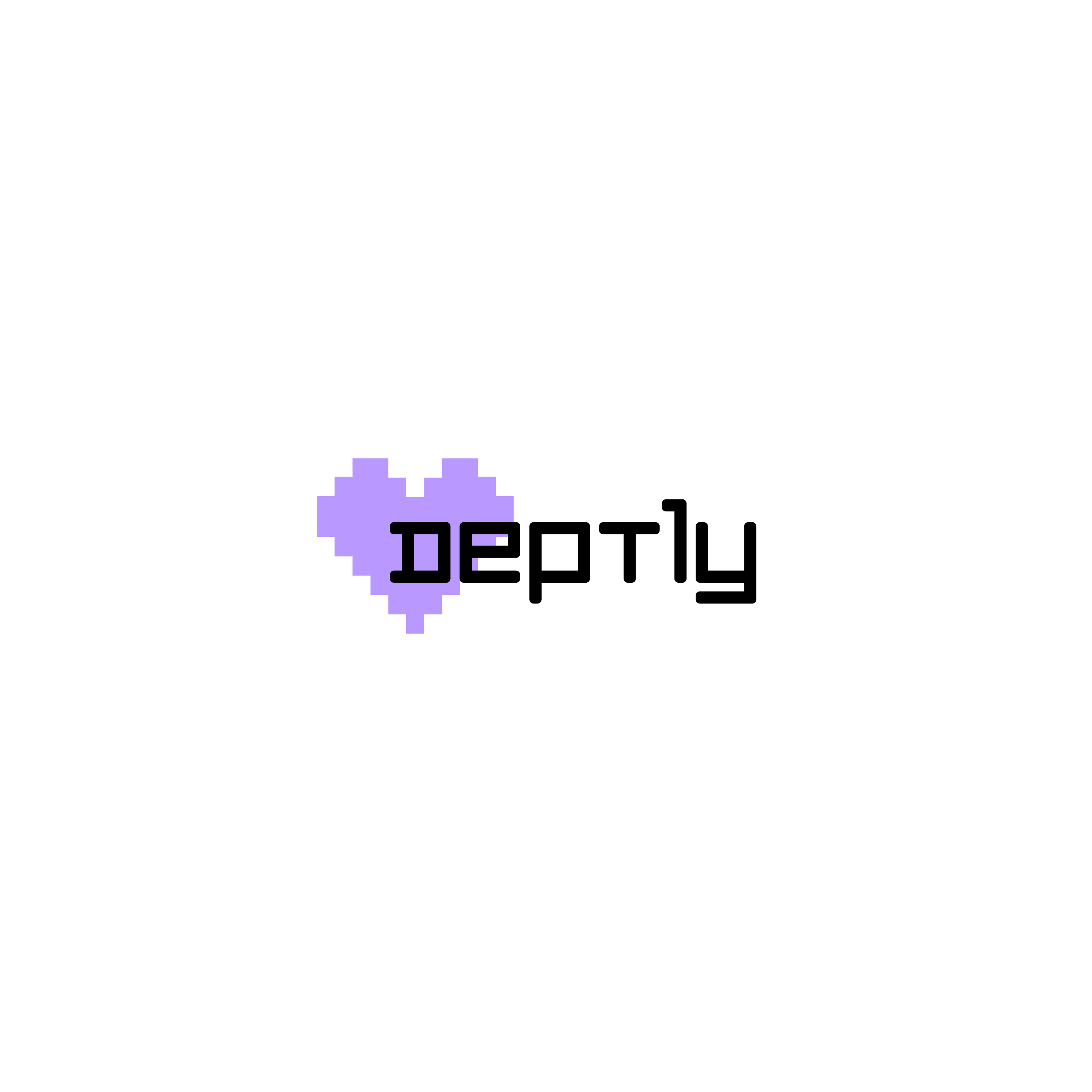 Pixelated Heart Logo Purple Black Post