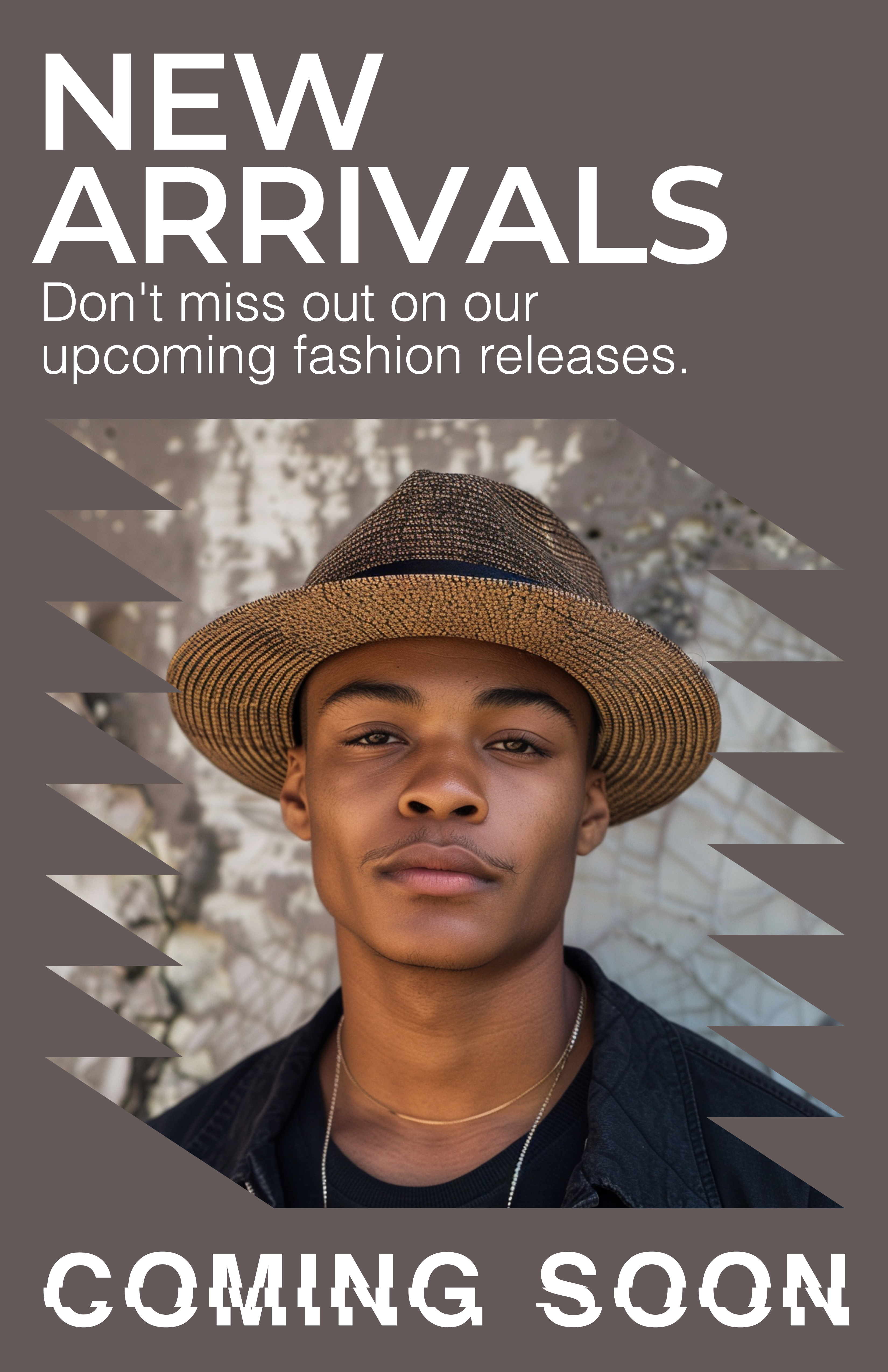 Template Fashion Arrival Poster in Bold Brown