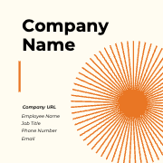 Radiant Sunburst Orange Business Card Template