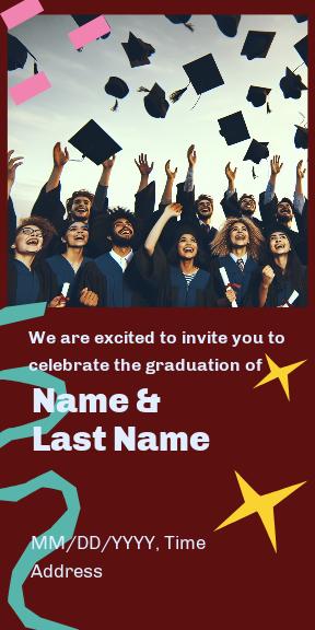 Stylish Blue Graduation Party Invitation Post