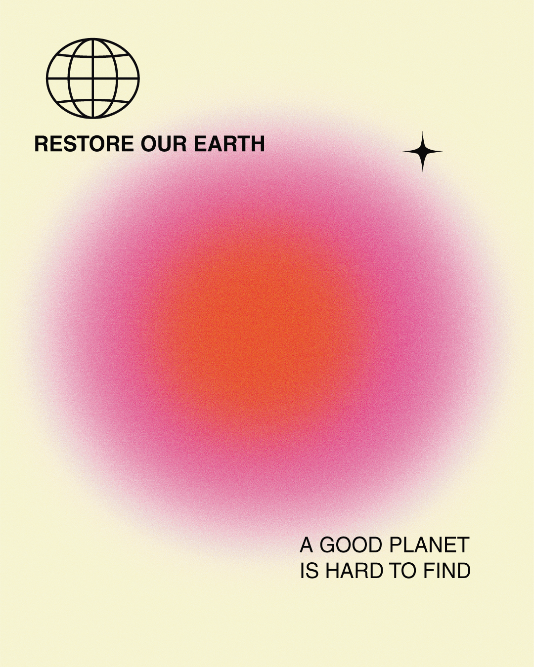 Vibrant Earth Day Poster in Pink and Yellow