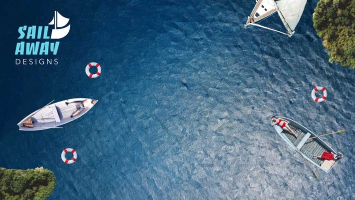 Template Sail Away Designs Nautical Poster with Blue Hues