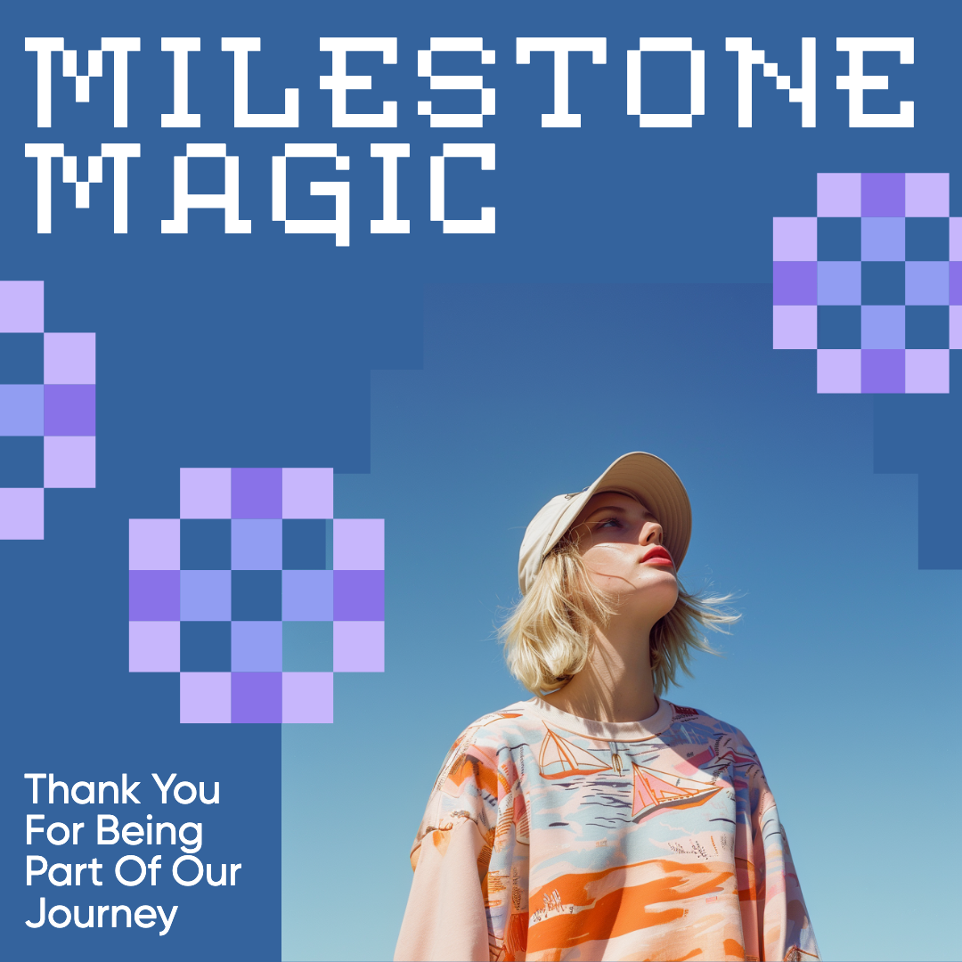 Milestone Magic Blue Instagram Post Template