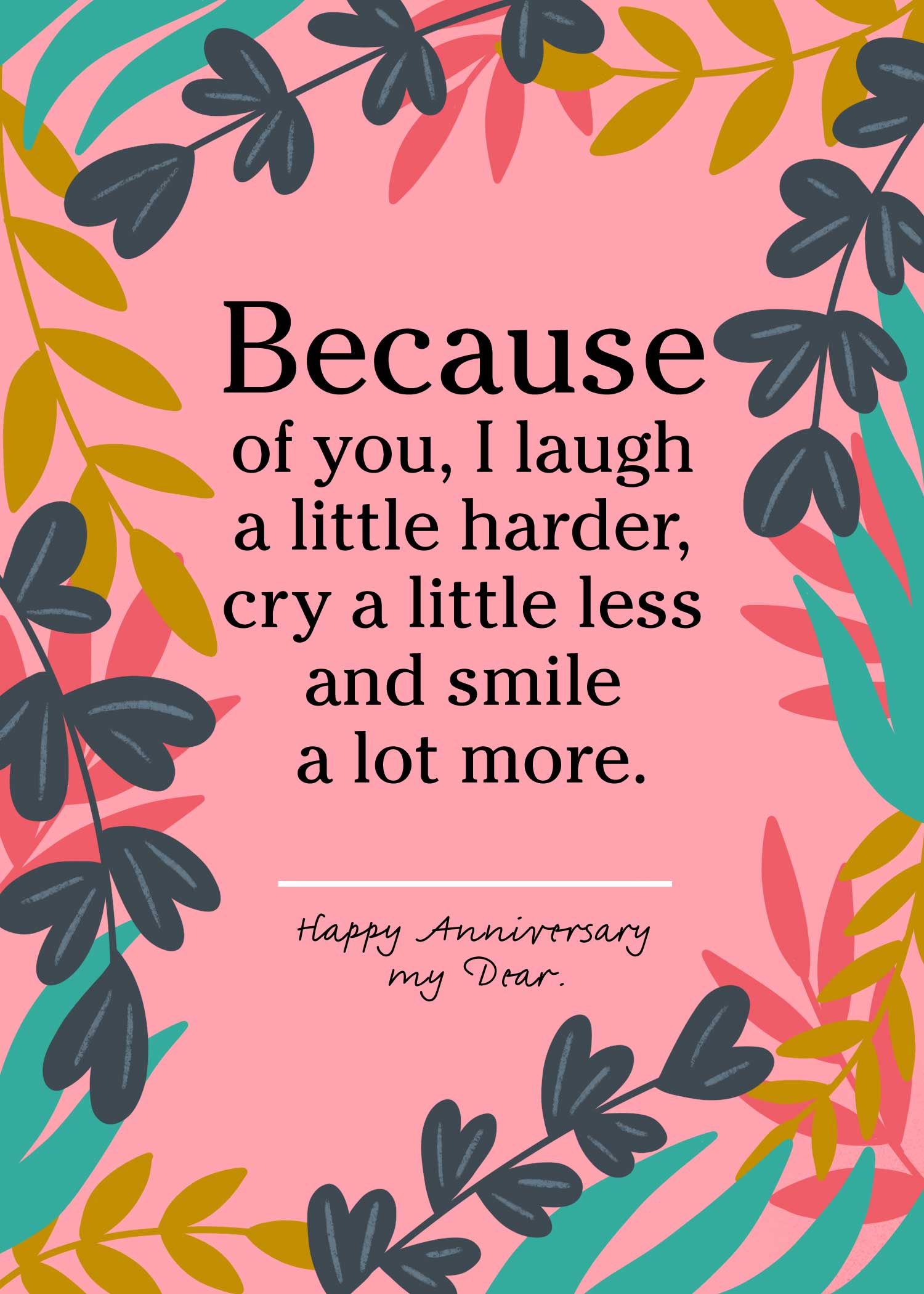 Joyful Pink Anniversary Greeting Poster Design