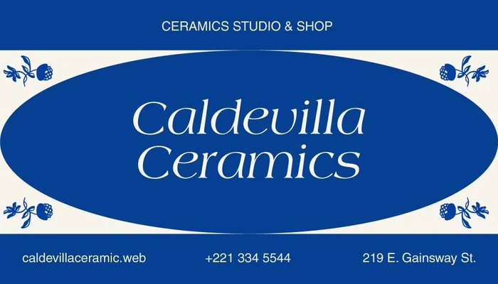 Template Elegant Blue Business Card Template for Ceramics Studio