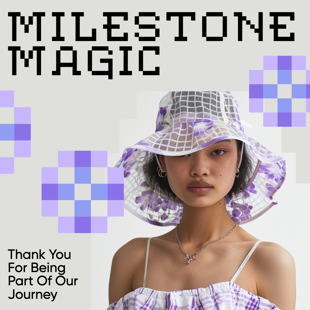 Chic Purple Instagram Square Milestone Post