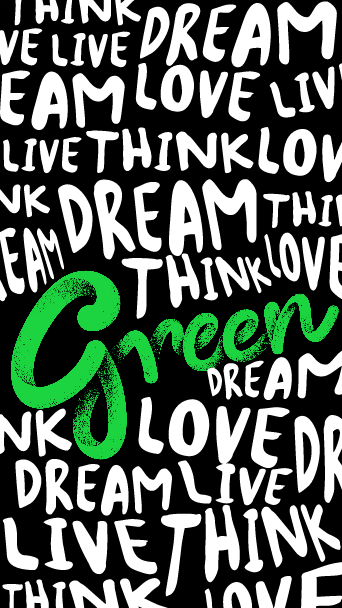 Template Green and White Inspirational Quote Poster