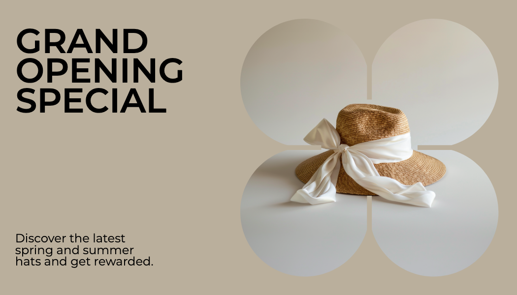 Template Grand Opening Gift Card with Beige Charm