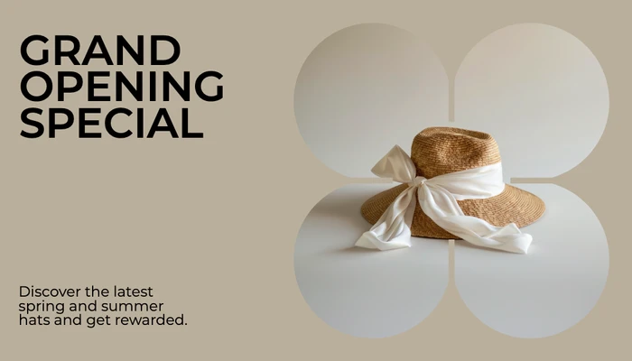 Grand Opening Gift Card with Beige Charm