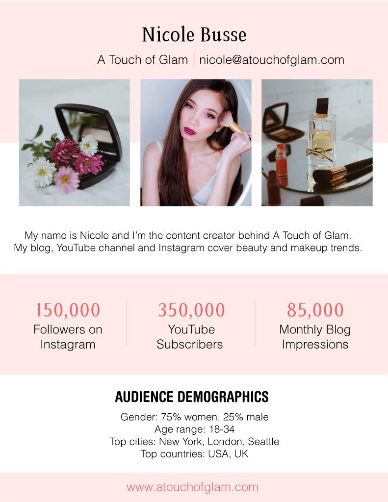 Chic Pink Influencer Media Kit Poster