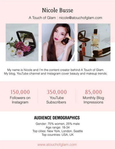 Template Chic Pink Influencer Media Kit Poster