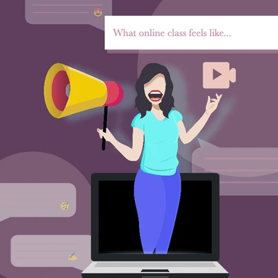 Template Engaging Online Class Announcement Poster Purple