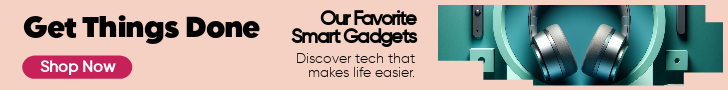 Sleek Teal Tech Gadgets Shop Ad